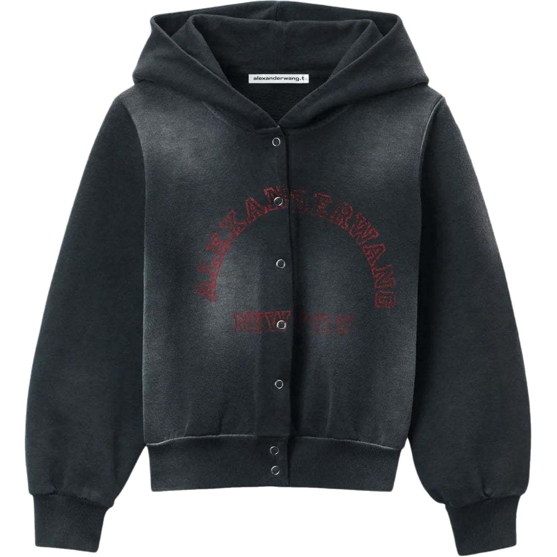 Потертая худи-куртка Alexander Wang, черный
Потертая худи-куртка Alexander Wang, черный