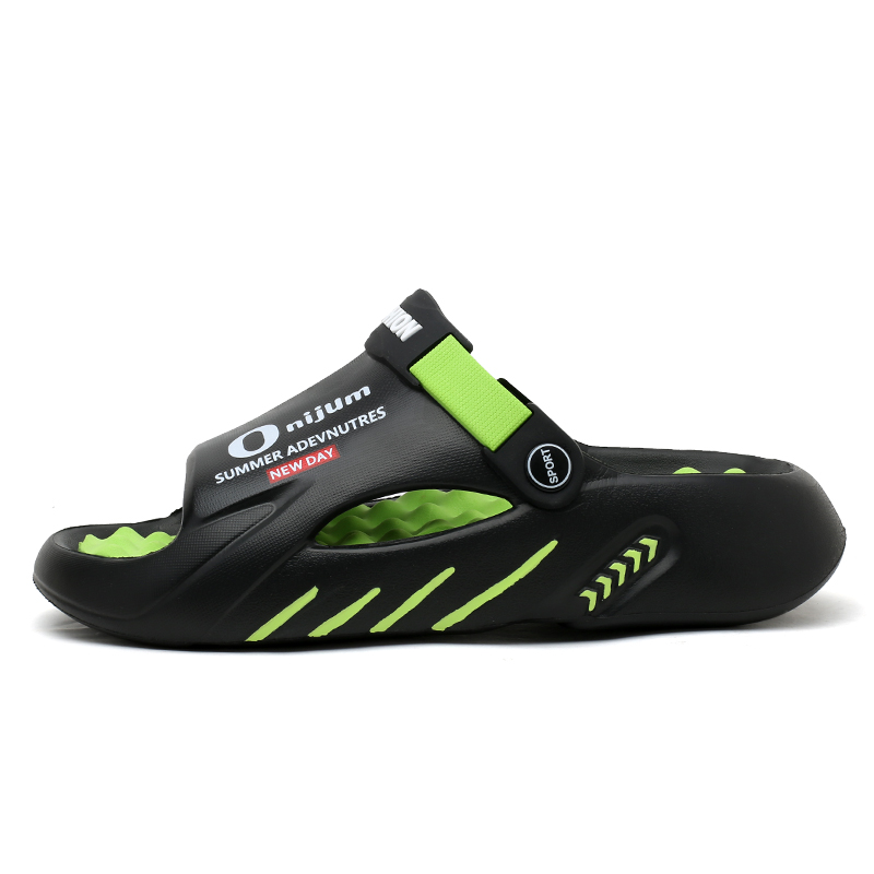 NANJIREN EVA нескользящие износостойкие амортизирующие шлепанцы унисекс черно-зеленые, цвет Black Green 
NANJIREN EVA нескользящие износостойкие амортизирующие шлепанцы унисекс черно-зеленые, цвет Black Green