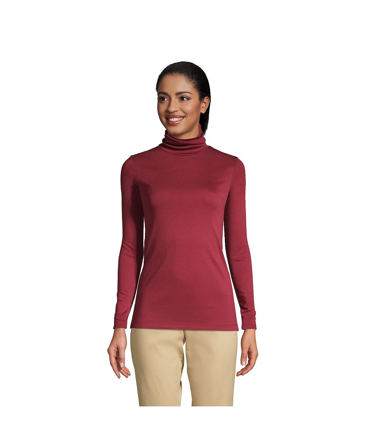 Женская хлопковая футболка с высоким воротником и длинными рукавами Supima Lands' End
Женская хлопковая футболка с высоким воротником и длинными рукавами Supima Lands' End