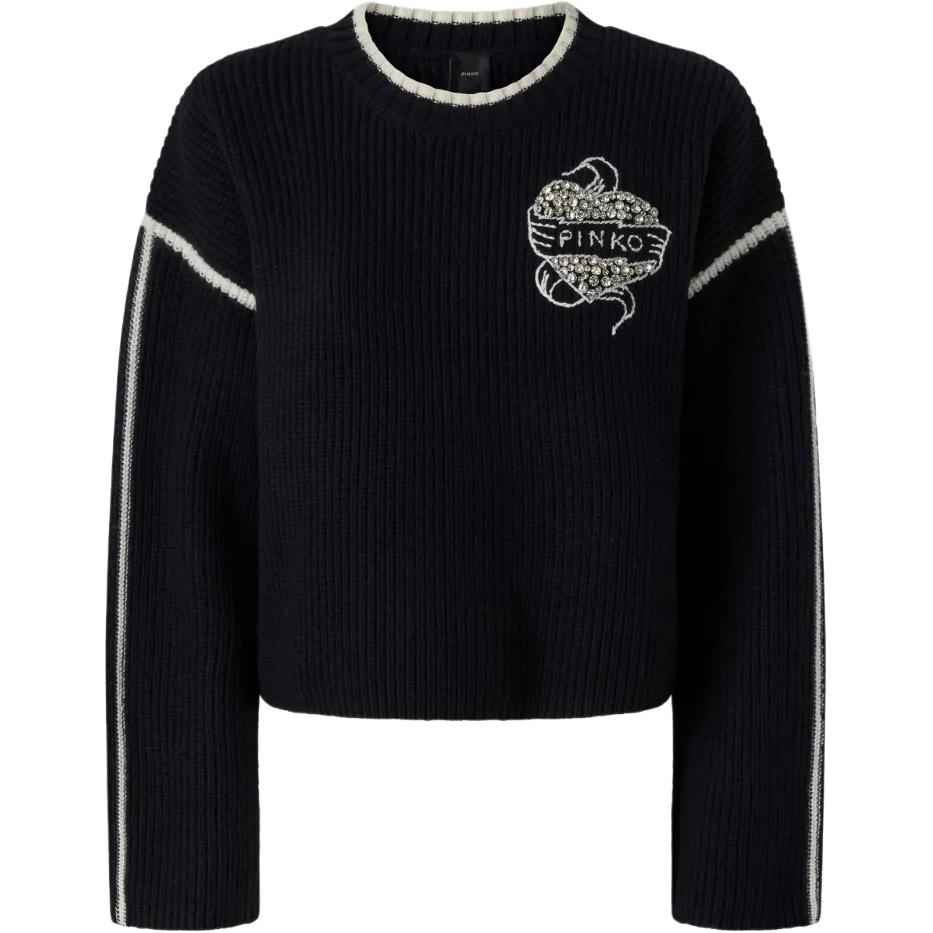 Свитер с интарсией Alicudi Logo PINKO, черный
Свитер с интарсией Alicudi Logo PINKO, черный