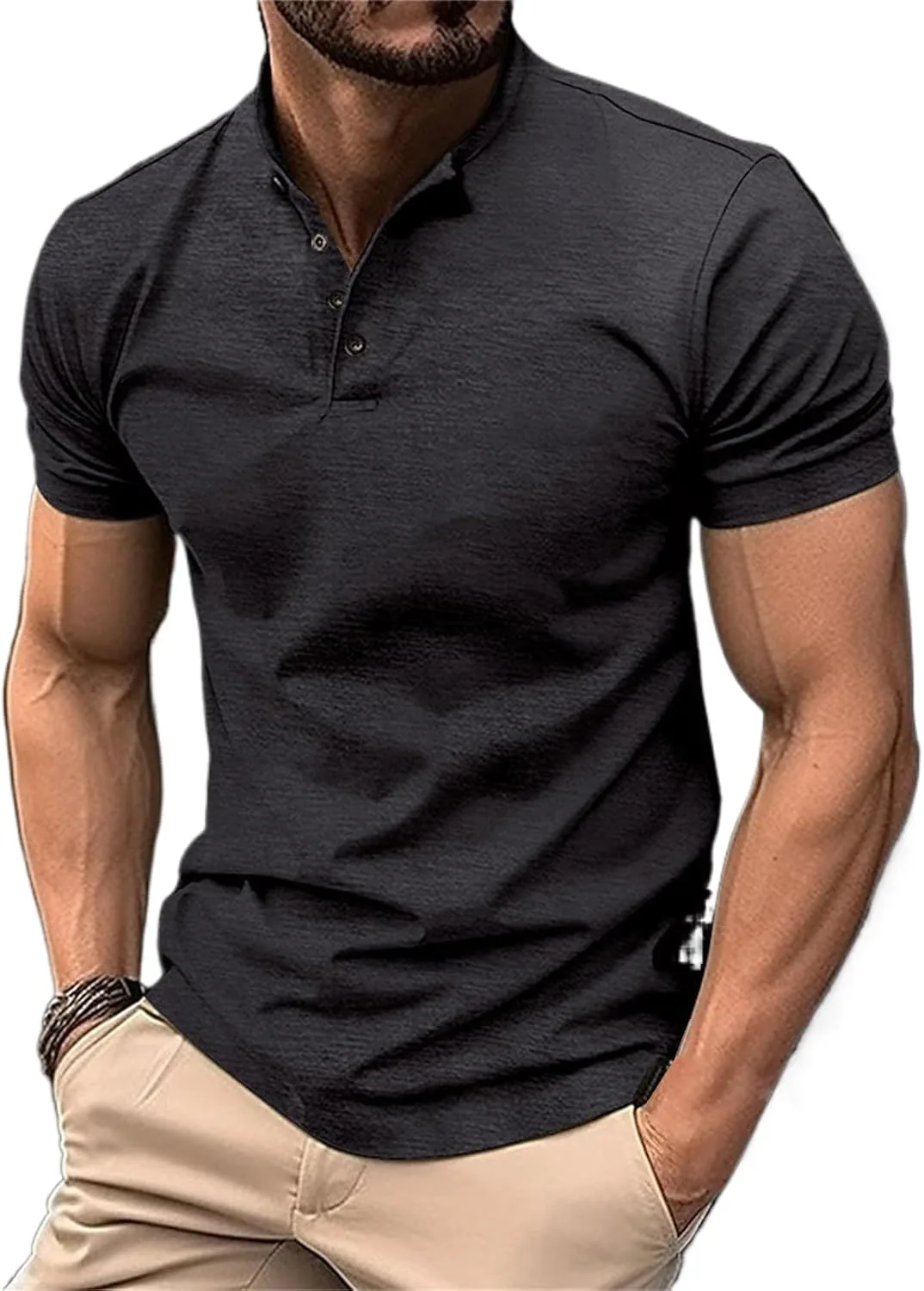 Мужская футболка с коротким рукавом и воротником Henry
Мужская футболка с коротким рукавом и воротником Henry