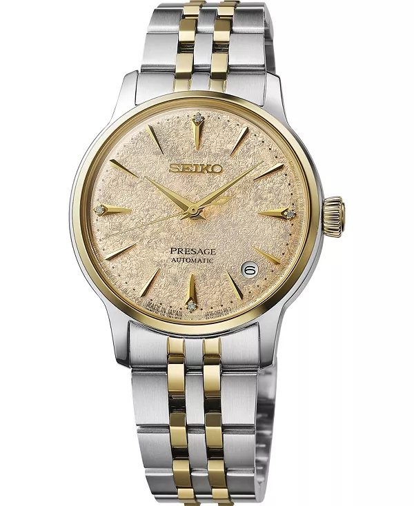 Женские часы Presage Cocktail Time среднего размера с двухцветным автоматическим браслетом, 34 мм Seiko, champagne
Женские часы Presage Cocktail Time среднего размера с двухцветным автоматическим браслетом, 34 мм Seiko, champagne