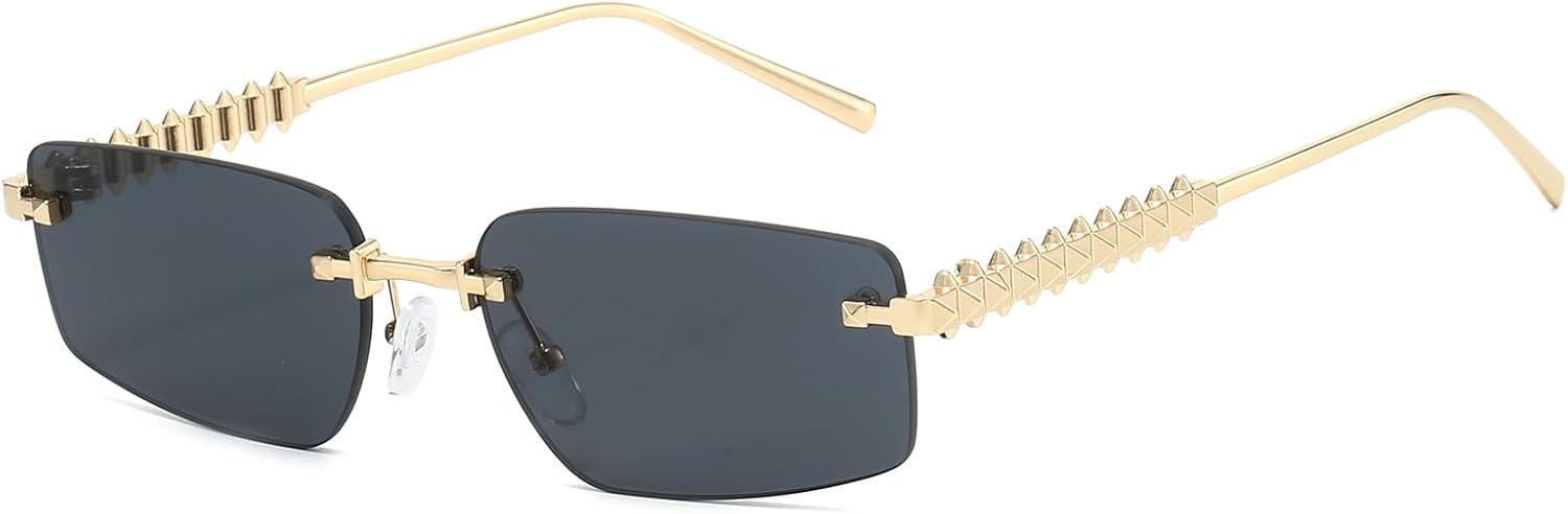 Солнцезащитные очки LJCZKA прямоугольной формы без оправы для женщин и мужчин, в стиле ретро, квадратные солнцезащитные очки без оправы, модные, роскошные, с металлической оправой и защитой от УФ-излучения, Gold Black
Солнцезащитные очки LJCZKA прямоугольной формы без оправы для женщин и мужчин, в стиле ретро, квадратные солнцезащитные очки без оправы, модные, роскошные, с металлической оправой и защитой от УФ-излучения, Gold Black