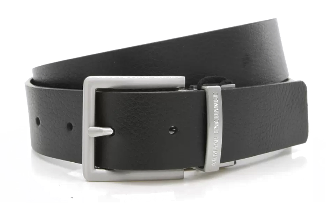 EMPORIO ARMANI Кожаный ремень мужской черный, Black 
EMPORIO ARMANI Кожаный ремень мужской черный, Black