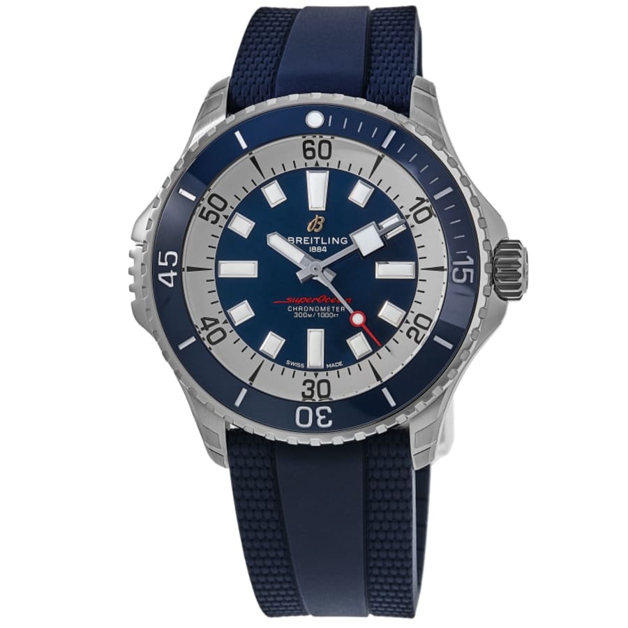 Мужские часы Breitling Superocean Automatic 46 с синим циферблатом и резиновым ремешком A17378E71C1S1
Мужские часы Breitling Superocean Automatic 46 с синим циферблатом и резиновым ремешком A17378E71C1S1