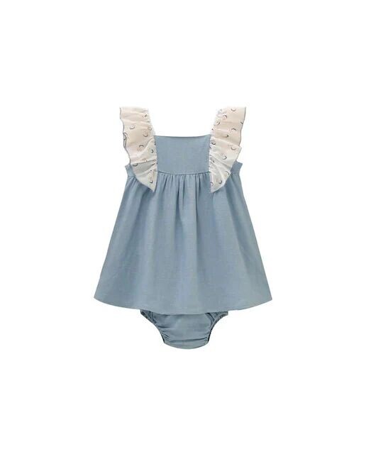 Платье для девочки с контрастными шифоновыми рюшами и трусиками в тон Dadati, синий
Платье для девочки с контрастными шифоновыми рюшами и трусиками в тон Dadati, синий