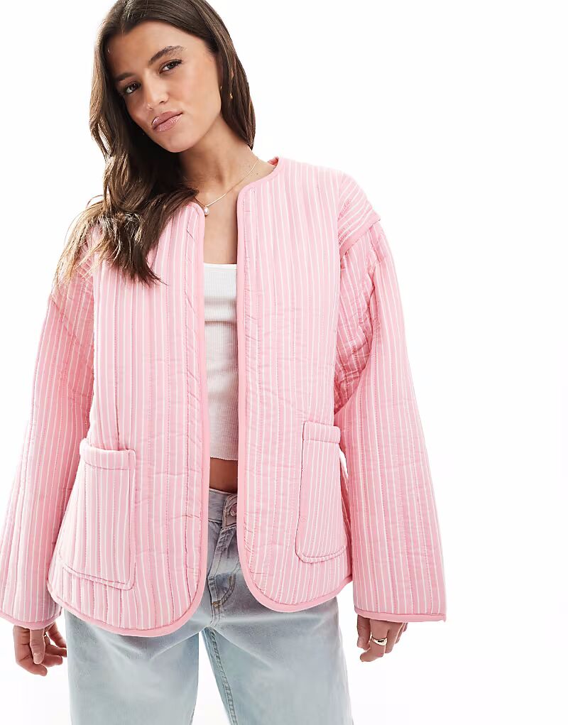 Стеганая куртка в полоску ASOS DESIGN розового цвета
Стеганая куртка в полоску ASOS DESIGN розового цвета
