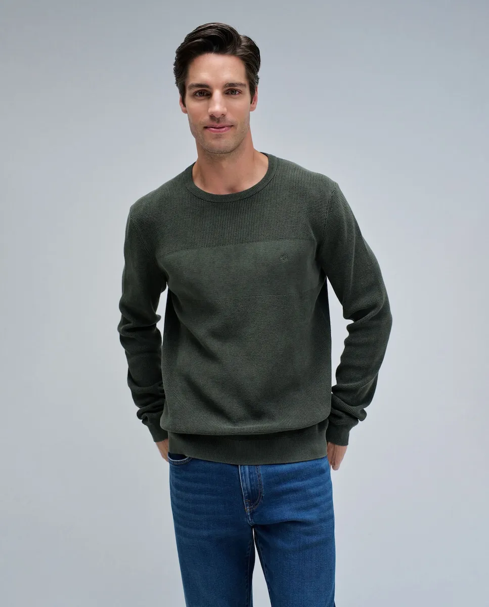 Мужской свитер с фактурной вязкой Salsa Jeans, военный зеленый
Мужской свитер с фактурной вязкой Salsa Jeans, военный зеленый