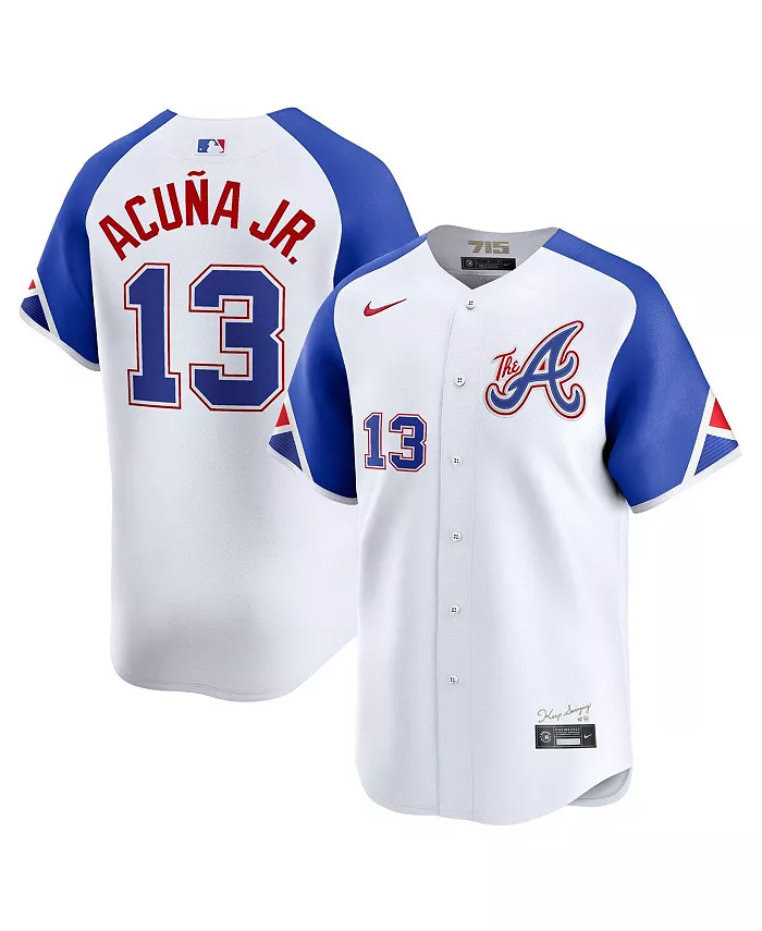 Мужская белая лимитированная джерси Ronald Acuna Jr. City Connect Atlanta Braves Nike
Мужская белая лимитированная джерси Ronald Acuna Jr. City Connect Atlanta Braves Nike