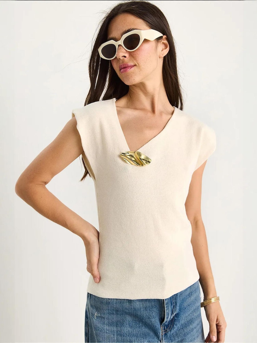 Вязаный топ Bianco Lucci, экрю
Вязаный топ Bianco Lucci, экрю