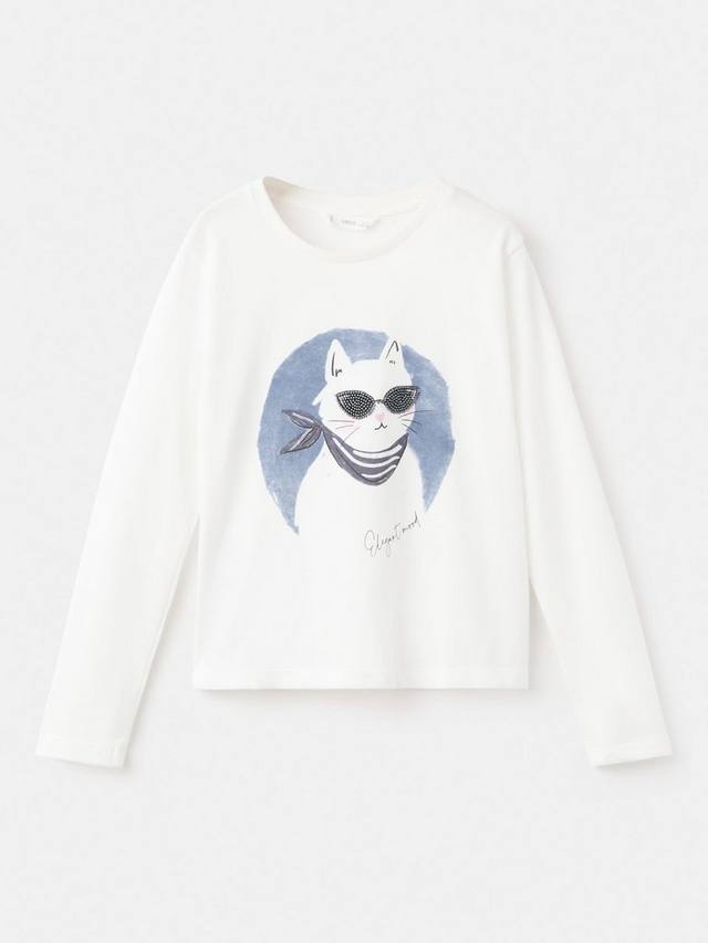 Детская хлопковая кофта с длинным рукавом и принтом кошки Mango, Natural White
Детская хлопковая кофта с длинным рукавом и принтом кошки Mango, Natural White
