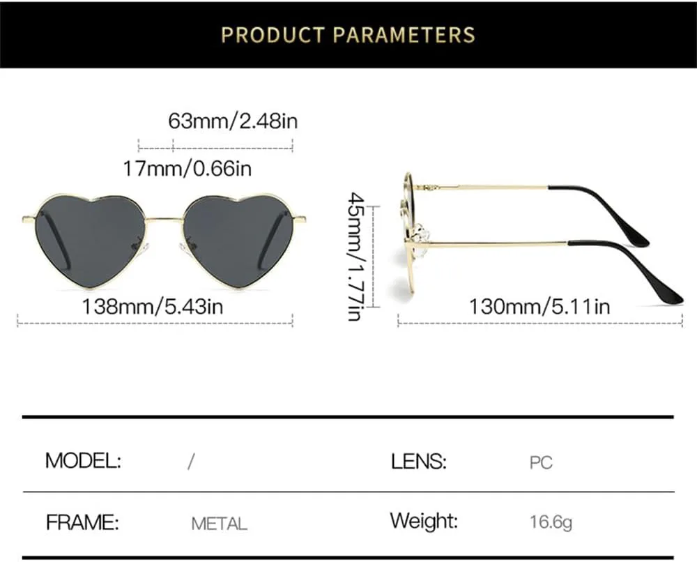Солнцезащитные очки в форме сердца для женщин, цветные линзы из поликарбоната, металлическая оправа, шарнирное крепление, защита от УФ-излучения UV400 generic, C5
Солнцезащитные очки в форме сердца для женщин, цветные линзы из поликарбоната, металлическая оправа, шарнирное крепление, защита от УФ-излучения UV400 generic, C5
