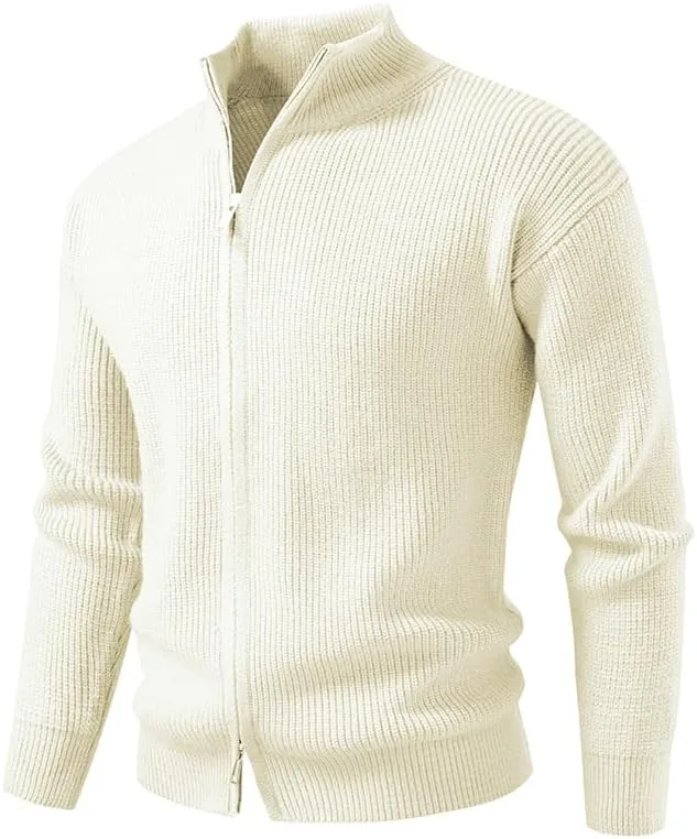 Мужской кардиган на молнии с воротником стойкой и длинными рукавами
Мужской кардиган на молнии с воротником стойкой и длинными рукавами