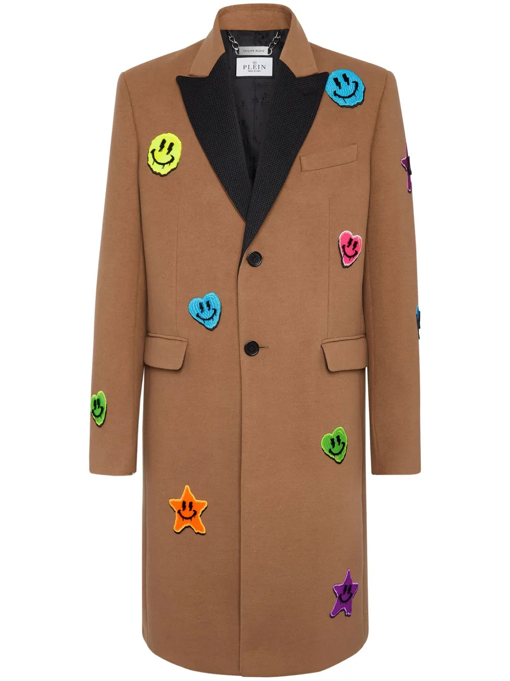 Однобортное пальто с нашивками Philipp Plein, коричневый
Однобортное пальто с нашивками Philipp Plein, коричневый