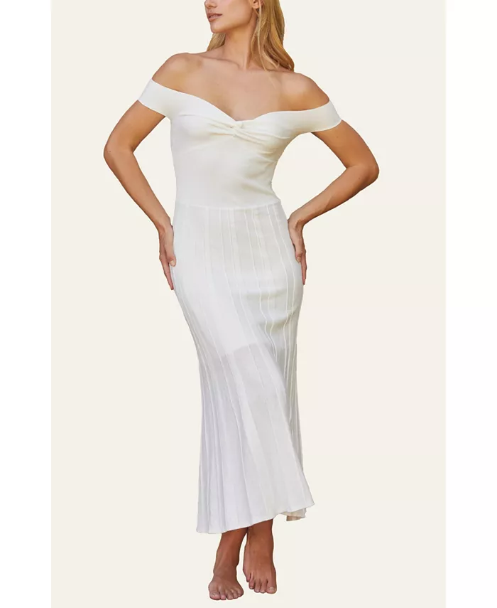 Женское трикотажное платье Leah с открытыми плечами CRESCENT, белый
Женское трикотажное платье Leah с открытыми плечами CRESCENT, белый