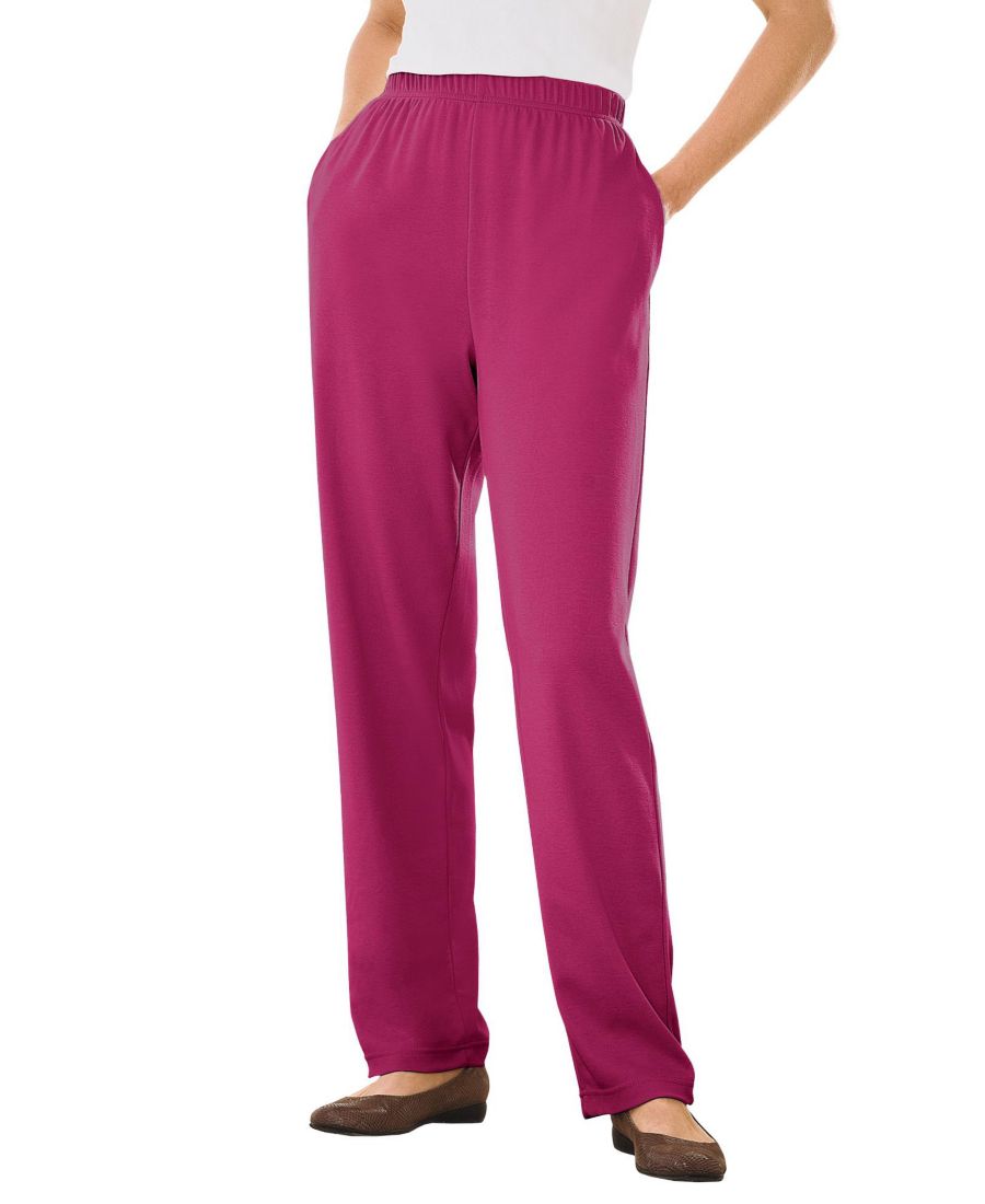 Брюки прямого кроя из трикотажа больших размеров, которые можно надевать в течение 7 дней Woman Within, Raspberry
Брюки прямого кроя из трикотажа больших размеров, которые можно надевать в течение 7 дней Woman Within, Raspberry