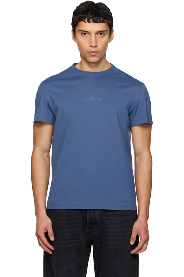 Maison Margiela Синяя футболка с искаженным логотипом
Maison Margiela Синяя футболка с искаженным логотипом