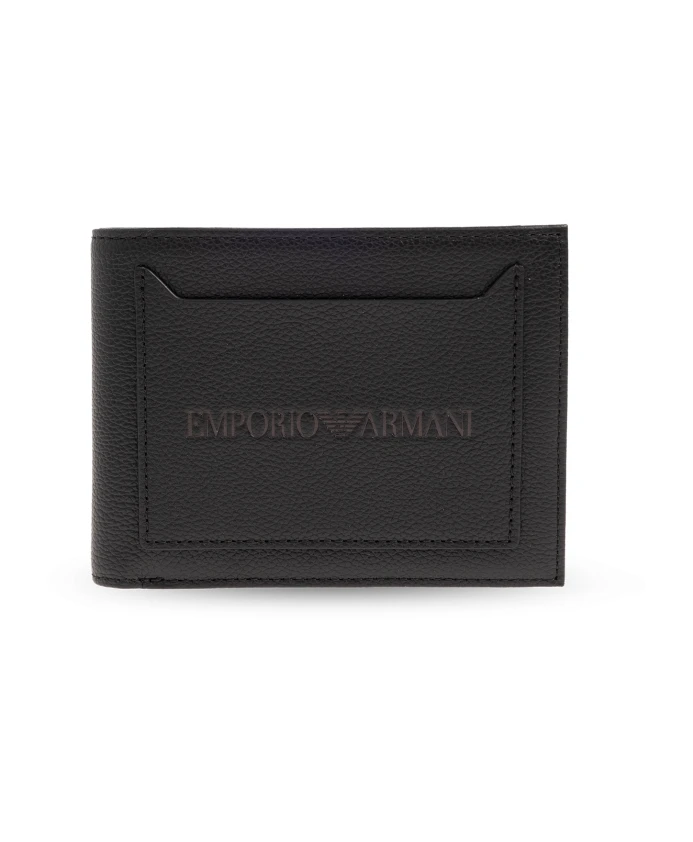 Кожаный кошелек с логотипом Emporio Armani, черный
Кожаный кошелек с логотипом Emporio Armani, черный