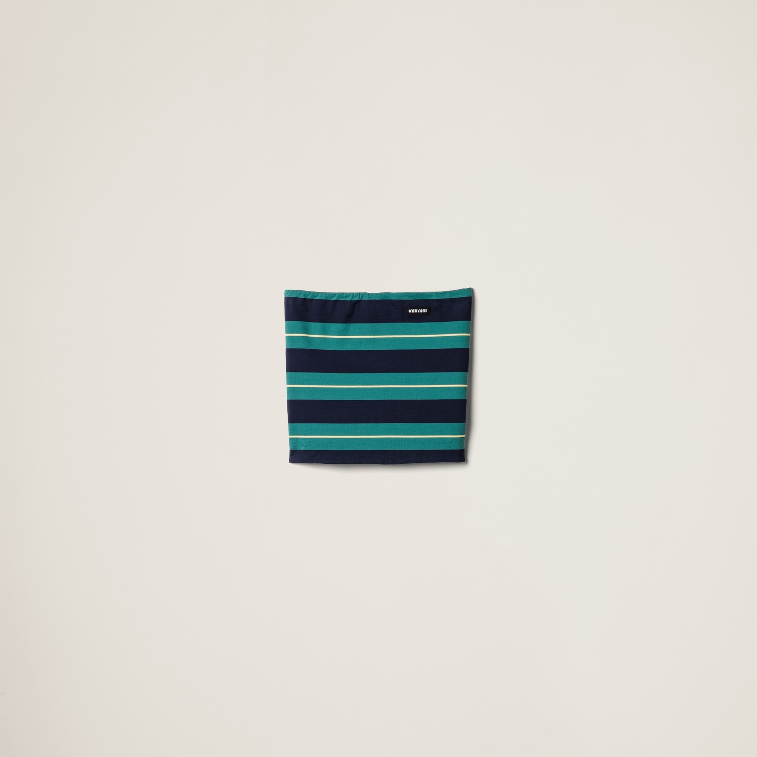 Полосатый джерси-топ MIU MIU, бильярдный зеленый/синий
Полосатый джерси-топ MIU MIU, бильярдный зеленый/синий