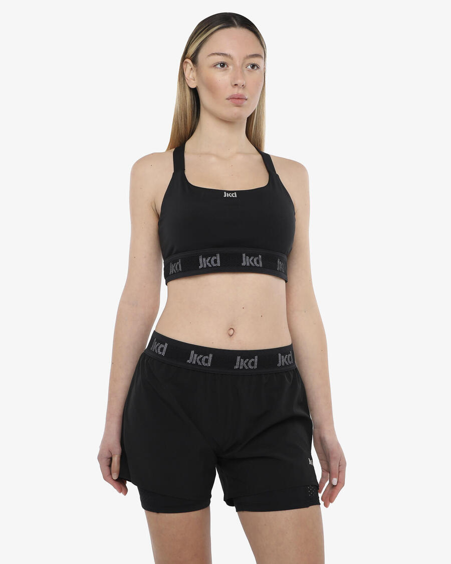 JAKED Черная синтетическая майка для фитнеса для женщин
JAKED Черная синтетическая майка для фитнеса для женщин