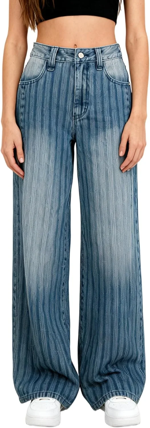 Женские полосатые джинсы Mid Rise Baggy Barrel с широкими штанинами Flvsun
Женские полосатые джинсы Mid Rise Baggy Barrel с широкими штанинами Flvsun