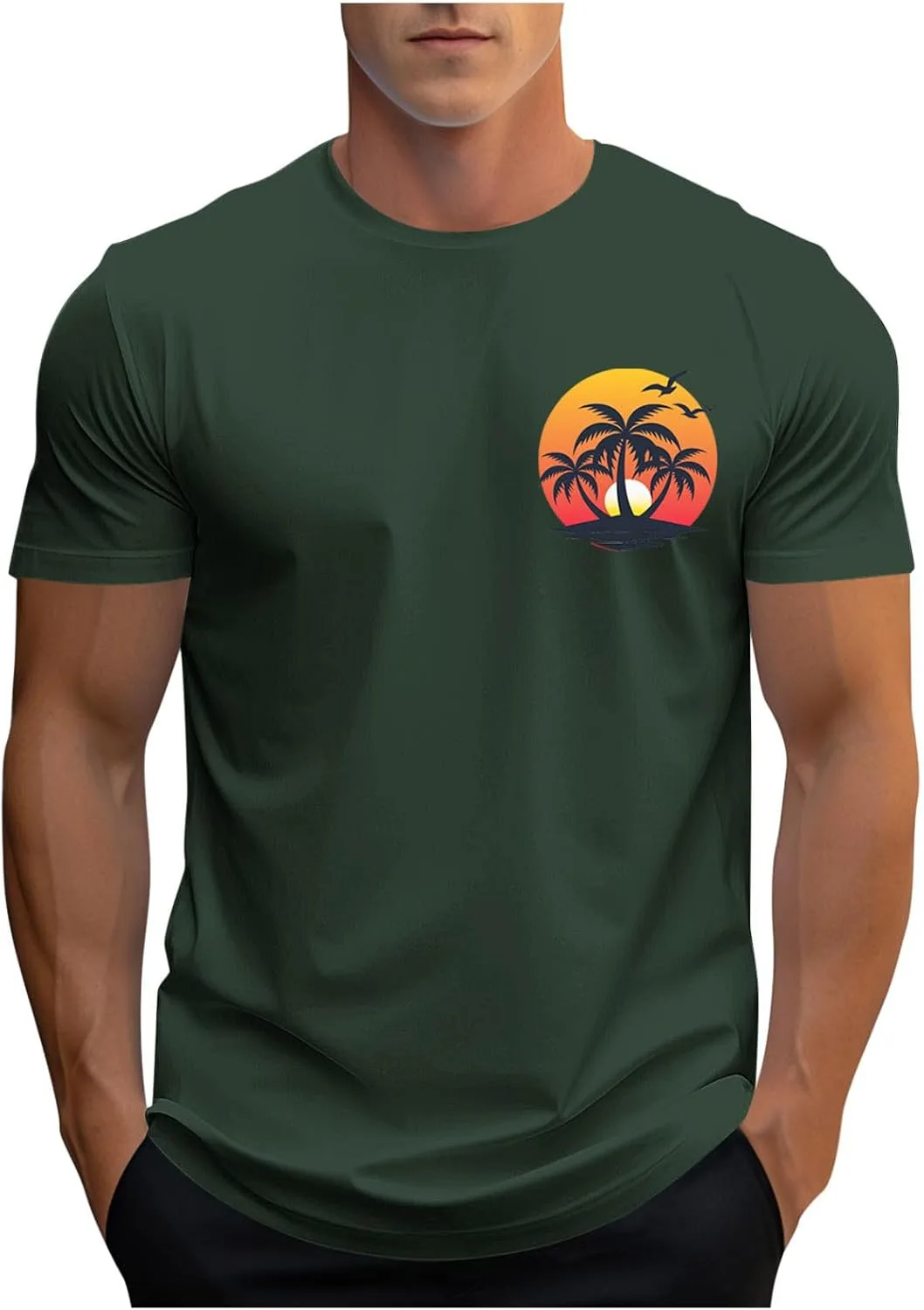 Мужская футболка Hawaiian с принтом пальм
Мужская футболка Hawaiian с принтом пальм