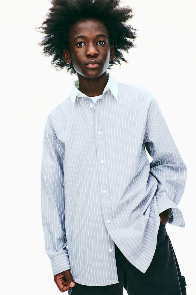 Рубашка свободного кроя H&M, серый
Рубашка свободного кроя H&M, серый