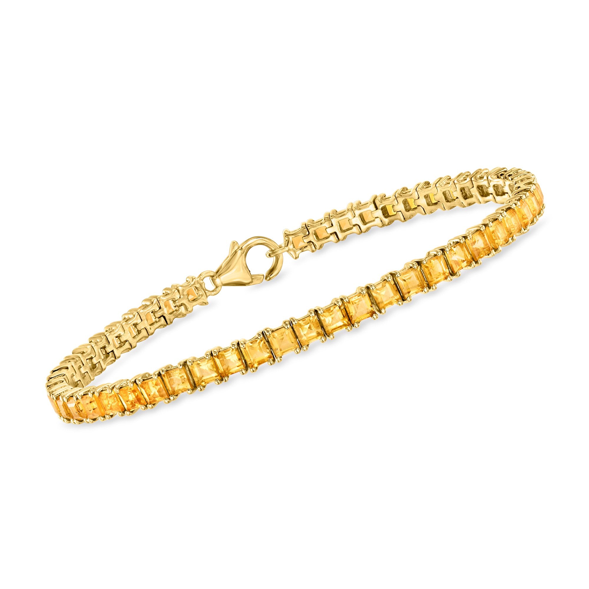 Теннисный браслет Ross-Simons Square Citrine из 18-каратного золота поверх стерлингового серебра Ross-Simons, 7 In
Теннисный браслет Ross-Simons Square Citrine из 18-каратного золота поверх стерлингового серебра Ross-Simons, 7 In