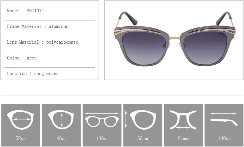 Женские солнцезащитные очки SHINU в роговой оправе с антибликовым покрытием и защитой от УФ-излучения UV400 - SH71014 (серый, градиентный серый), Grey,gradient Grey
Женские солнцезащитные очки SHINU в роговой оправе с антибликовым покрытием и защитой от УФ-излучения UV400 - SH71014 (серый, градиентный серый), Grey,gradient Grey