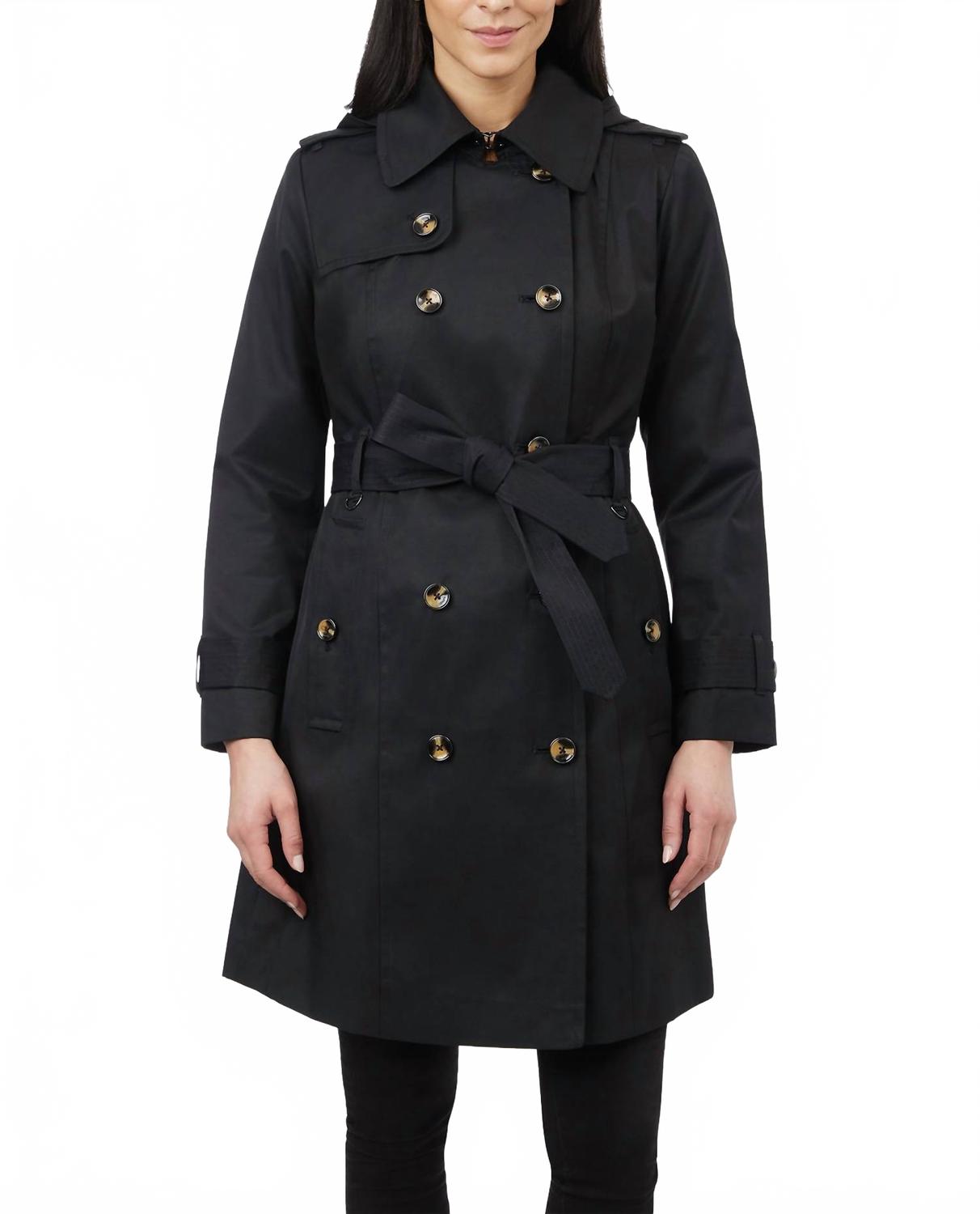 Двубортное пальто с капюшоном и поясом на талии черное London Fog
Двубортное пальто с капюшоном и поясом на талии черное London Fog