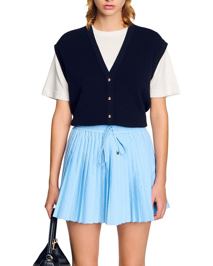 Двухцветный свитер из шерсти и кашемира Sandro, синий
Двухцветный свитер из шерсти и кашемира Sandro, синий