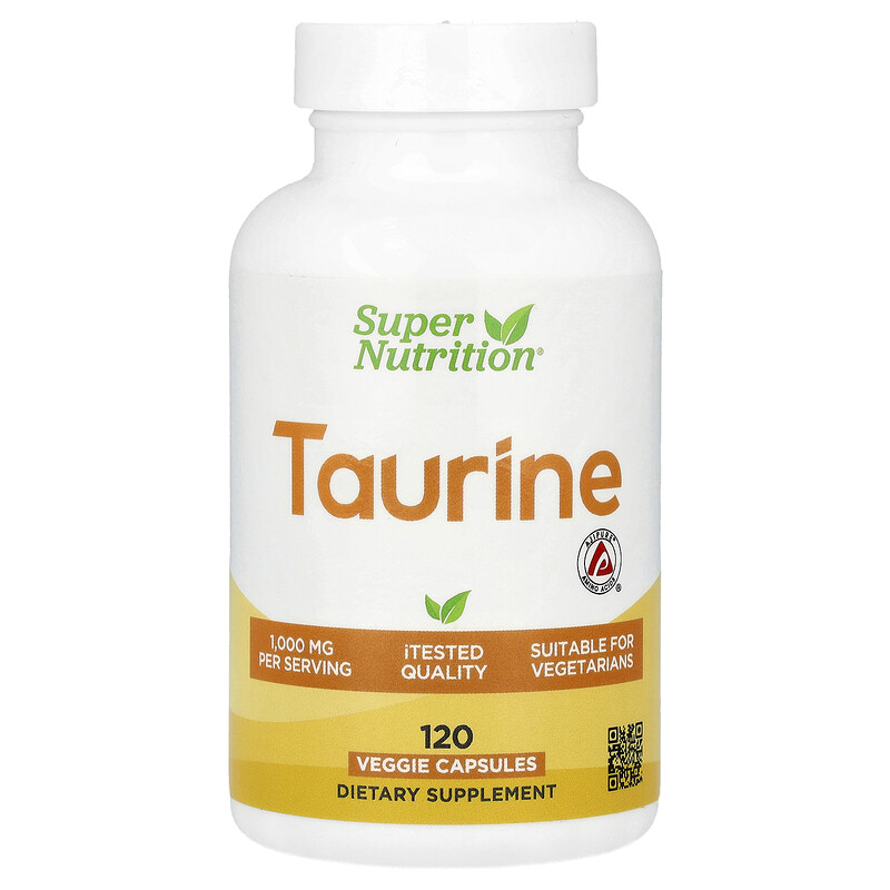 Super Nutrition, Таурин, 120 растительных капсул (500 мг на капсулу)
Super Nutrition, Таурин, 120 растительных капсул (500 мг на капсулу)