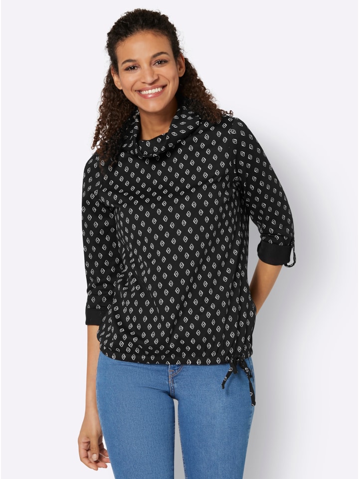 Рубашка с высоким воротом, с принтом черного и экрю WITT WEIDEN
Рубашка с высоким воротом, с принтом черного и экрю WITT WEIDEN