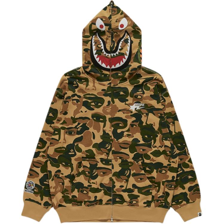 A BATHING APE Бейп И КидСупер Камуфляжная Акула Полная Молния Толстовка, Khaki 
A BATHING APE Бейп И КидСупер Камуфляжная Акула Полная Молния Толстовка, Khaki