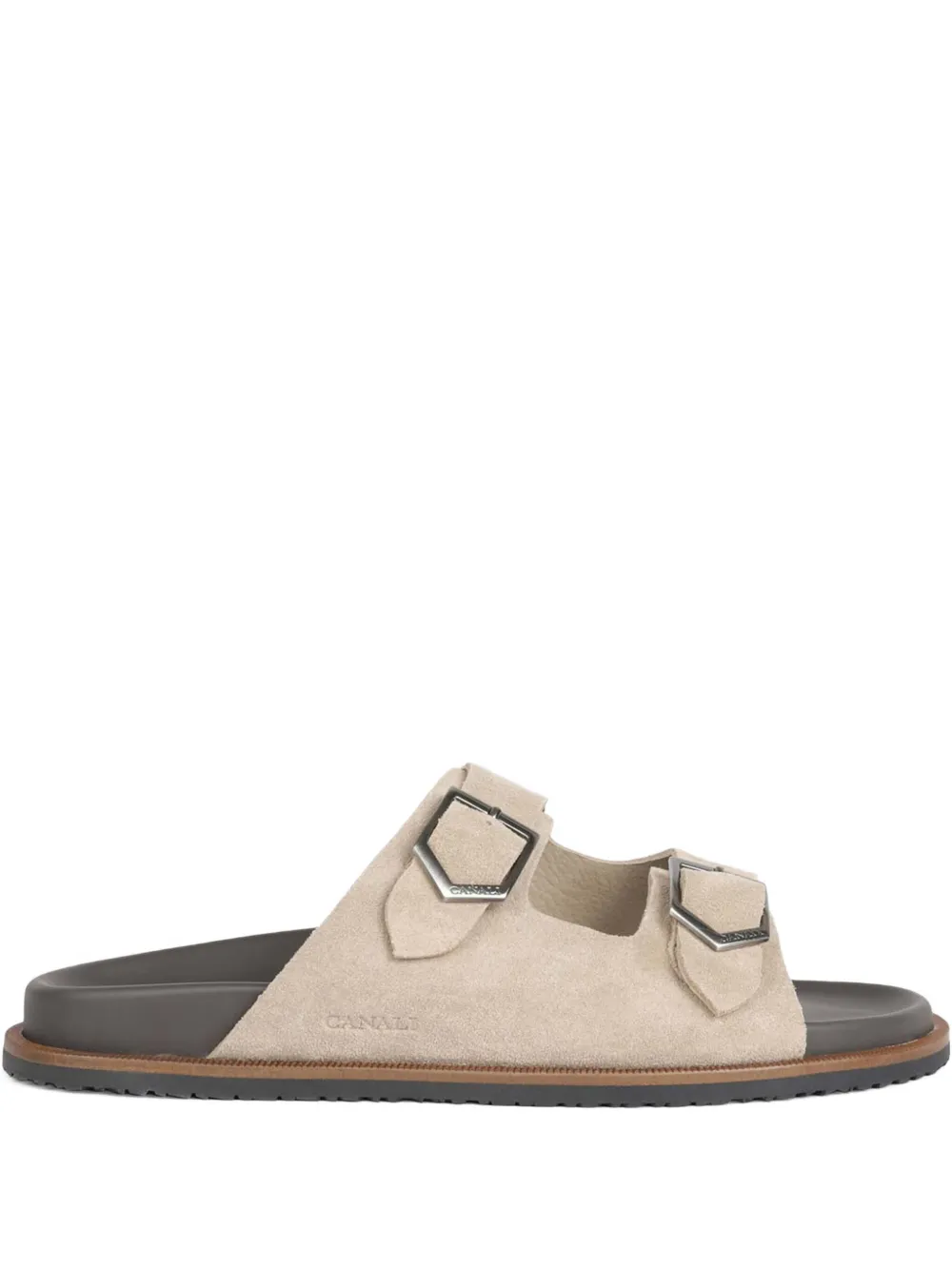 Замшевые сандалии с двумя пряжками Canali, нейтральный
Замшевые сандалии с двумя пряжками Canali, нейтральный