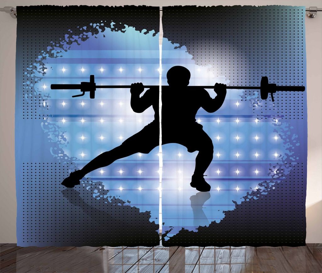 Занавеска ABAKUHAUS Fitness в деревенском стиле, силуэт тяжелоатлета, универсальные ленточные шторы для гостиной с петлями и крючками, 280 x 225 см, голубой, белый, черный
Занавеска ABAKUHAUS Fitness в деревенском стиле, силуэт тяжелоатлета, универсальные ленточные шторы для гостиной с петлями и крючками, 280 x 225 см, голубой, белый, черный