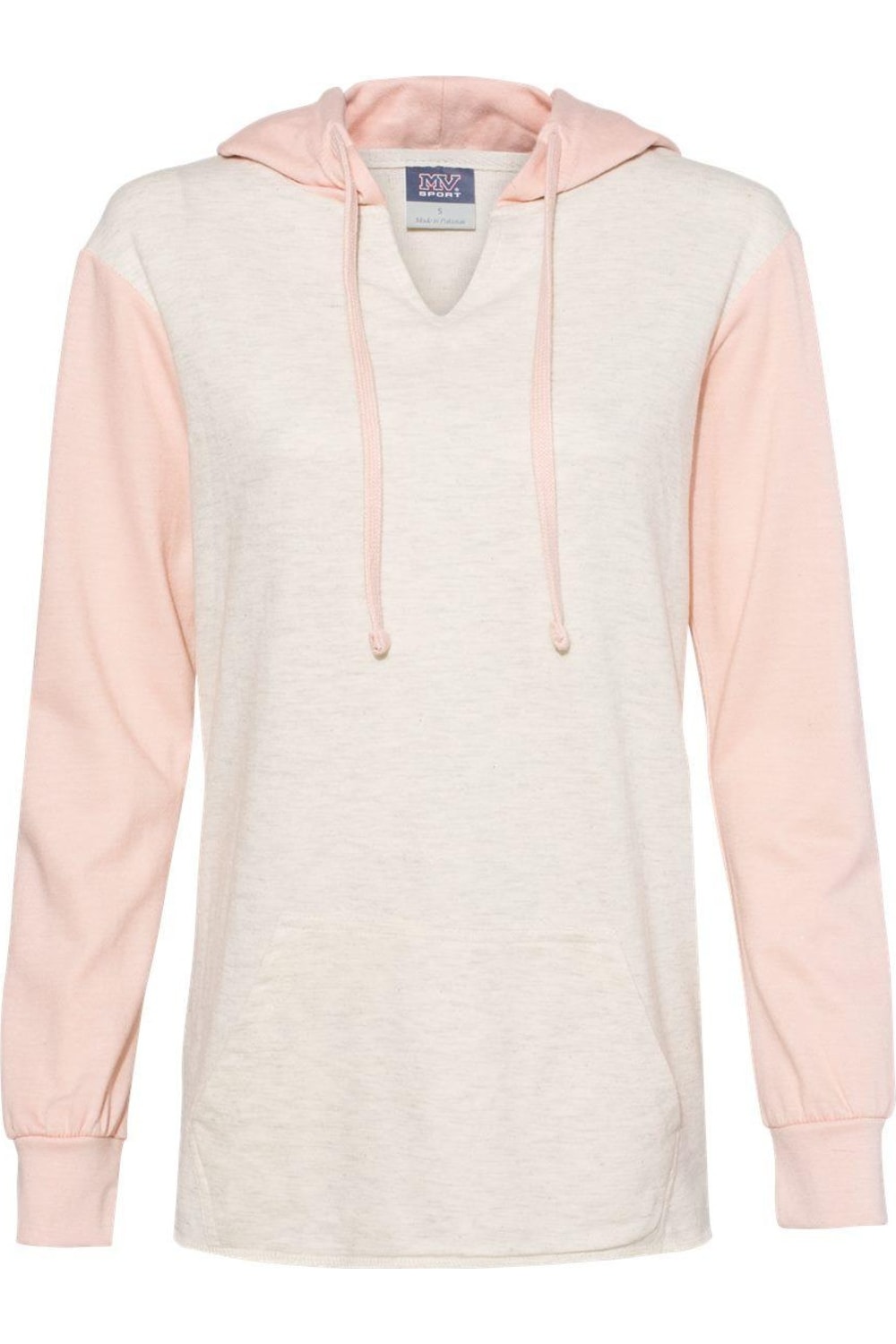 Женский свитер из французского трикотажа MV Sport с капюшоном и цветными рукавами, цвет cameo pink/ oatmeal
Женский свитер из французского трикотажа MV Sport с капюшоном и цветными рукавами, цвет cameo pink/ oatmeal