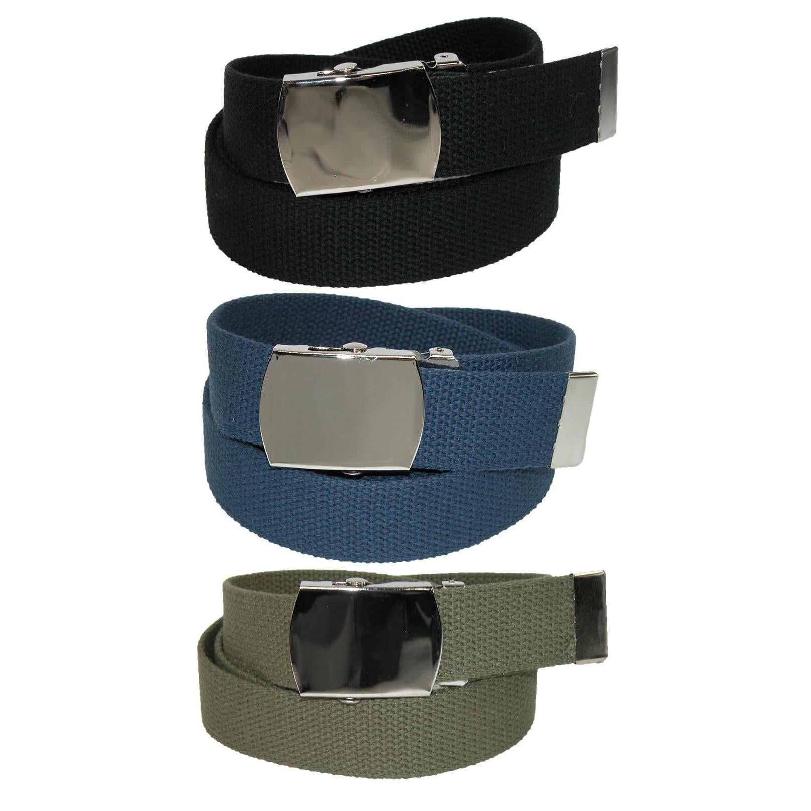Регулируемый ремень из хлопка с никелевой пряжкой (набор из 3 цветов) CTM, черный/темно-синий/оливковый
Регулируемый ремень из хлопка с никелевой пряжкой (набор из 3 цветов) CTM, черный/темно-синий/оливковый