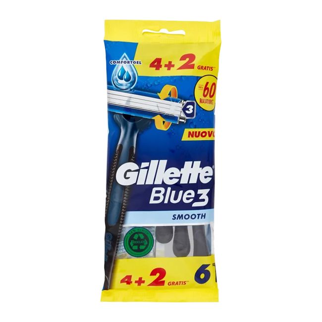 Одноразовые бритвы Blue3 гладкие (4 + 2 шт.) Gillette
Одноразовые бритвы Blue3 гладкие (4 + 2 шт.) Gillette