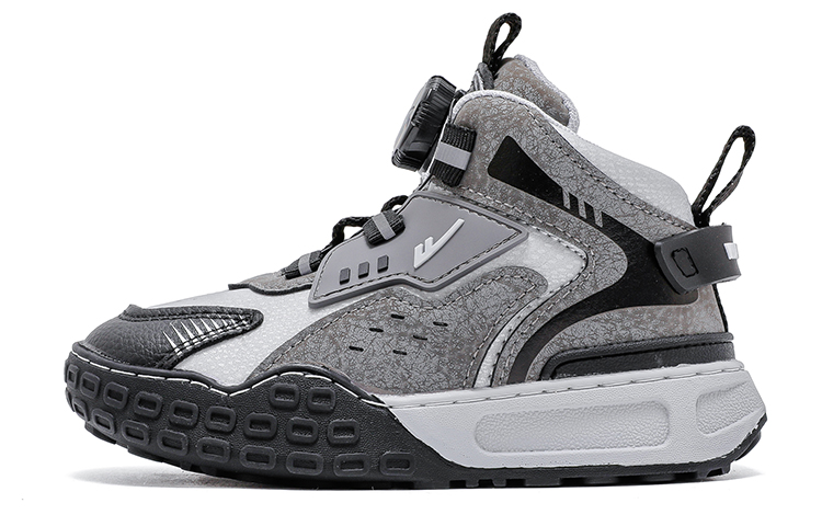 Износостойкие высокие детские кроссовки для скейтбординга WARRIOR, серый/черный 
Износостойкие высокие детские кроссовки для скейтбординга WARRIOR, серый/черный