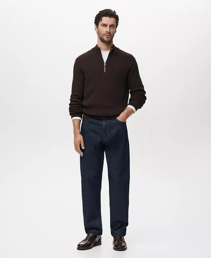 Мужской хлопковый свитер Perkins с воротником Mango, коричневый
Мужской хлопковый свитер Perkins с воротником Mango, коричневый