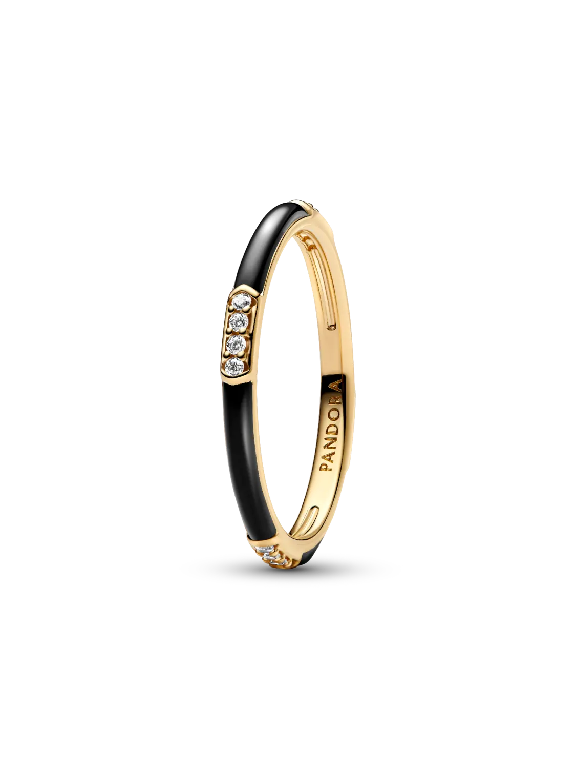 Кольцо с черной эмалью и камнями Pandora, 14-каратное золотое покрытие
Кольцо с черной эмалью и камнями Pandora, 14-каратное золотое покрытие