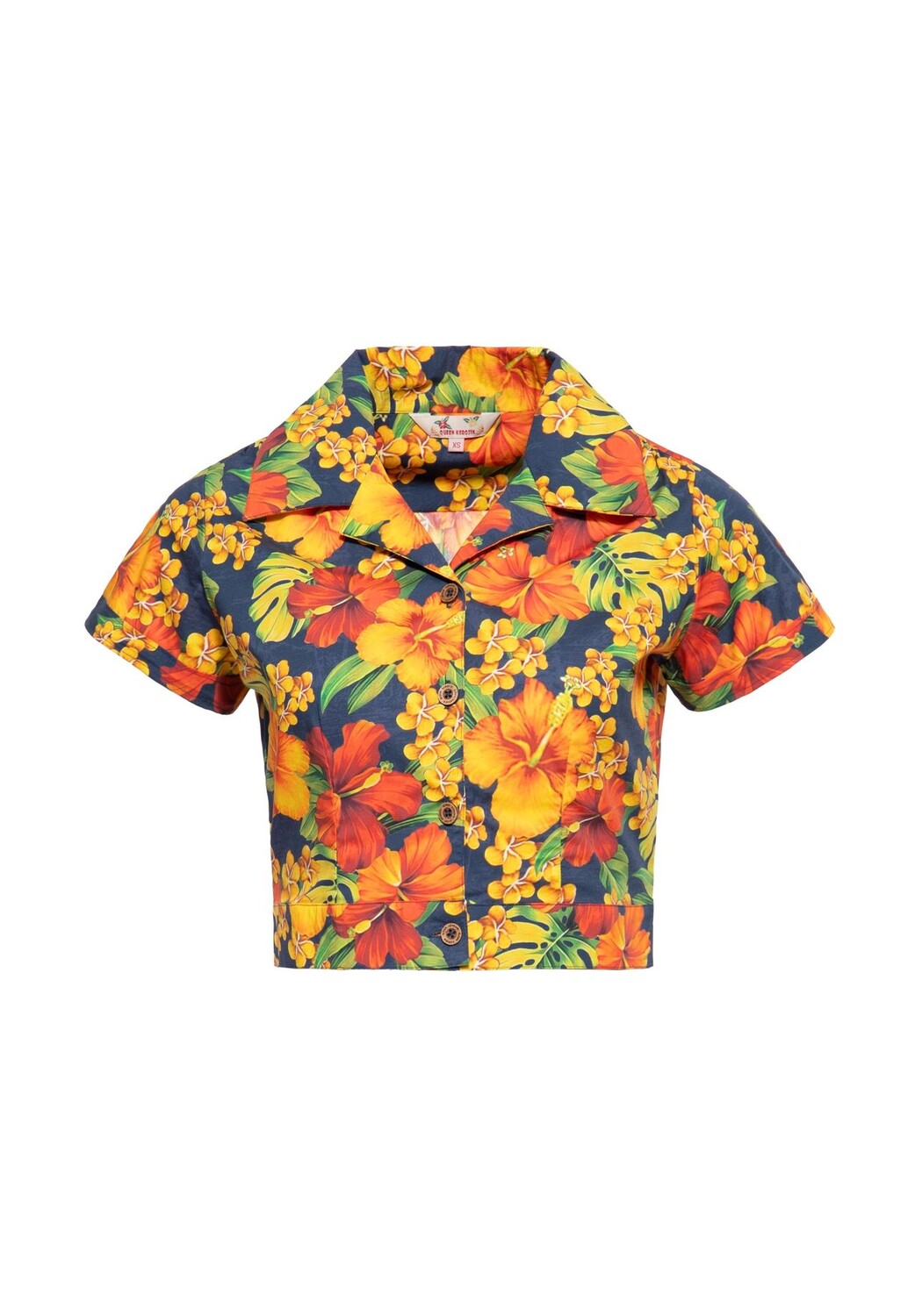 Блузка-рубашка с тропическим принтом гибискуса по всей поверхности QUEEN KEROSIN, мультиколор
Блузка-рубашка с тропическим принтом гибискуса по всей поверхности QUEEN KEROSIN, мультиколор