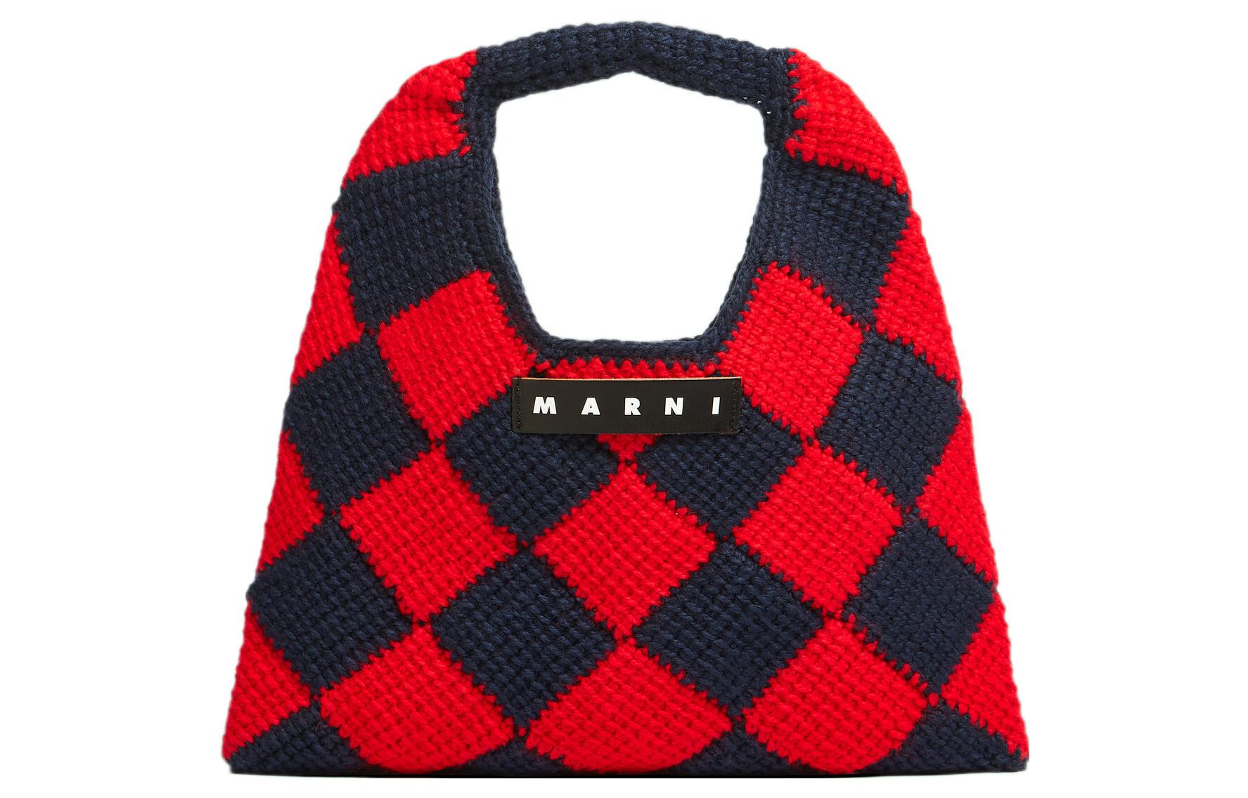 MARNI Акриловая вязаная корзина-сумка, средний размер, женская, синяя/красная
MARNI Акриловая вязаная корзина-сумка, средний размер, женская, синяя/красная