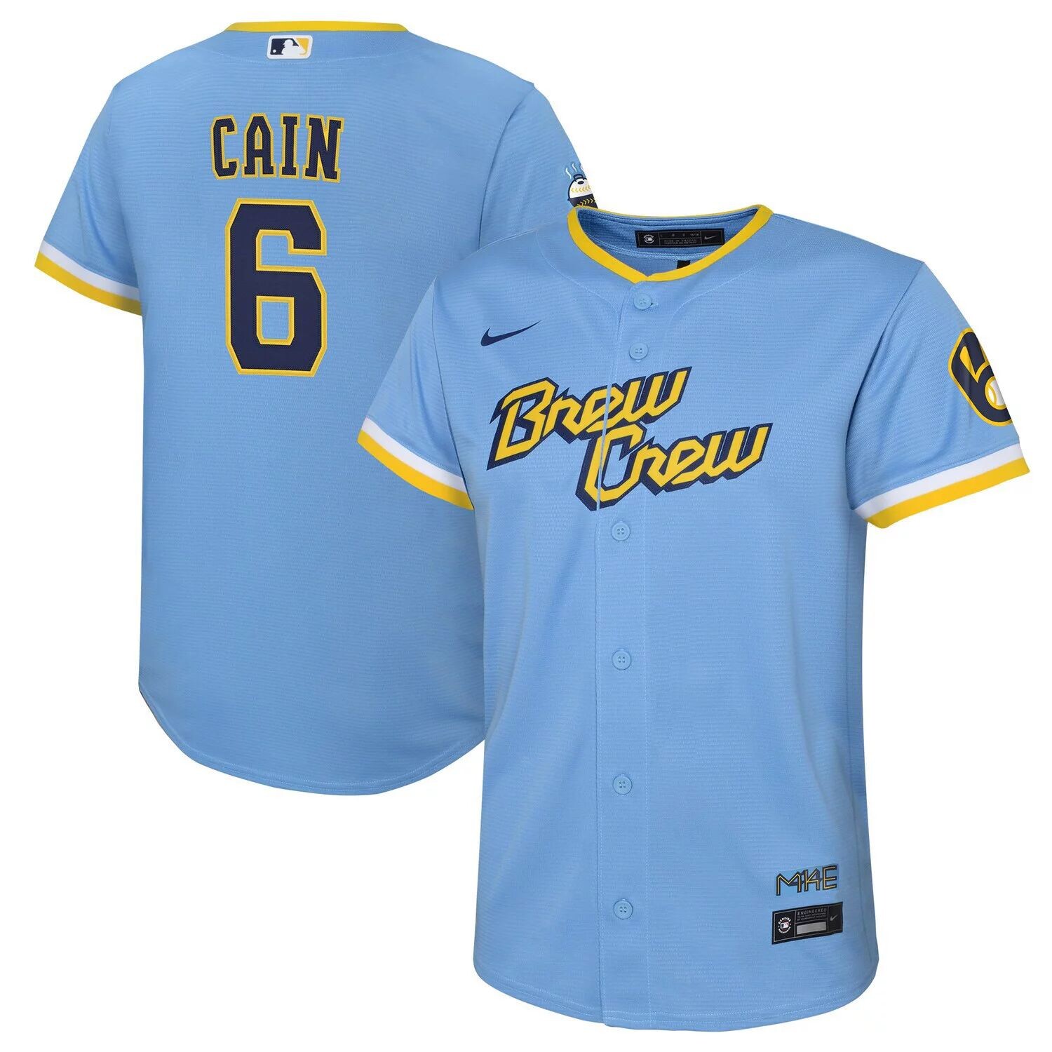 Молодежная футболка Nike Lorenzo Cain Powder Blue Milwaukee Brewers 2022 City Connect Replica Player Jersey Nike
Молодежная футболка Nike Lorenzo Cain Powder Blue Milwaukee Brewers 2022 City Connect Replica Player Jersey Nike