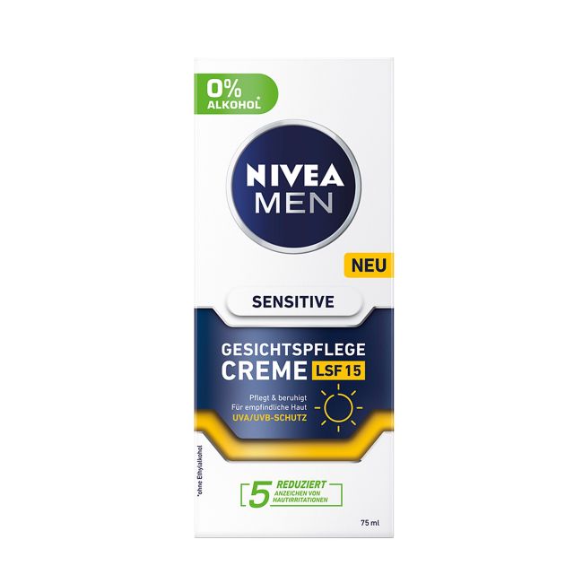Увлажняющий крем для лица Sensitive spf15 Nivea Men, 75 мл
Увлажняющий крем для лица Sensitive spf15 Nivea Men, 75 мл