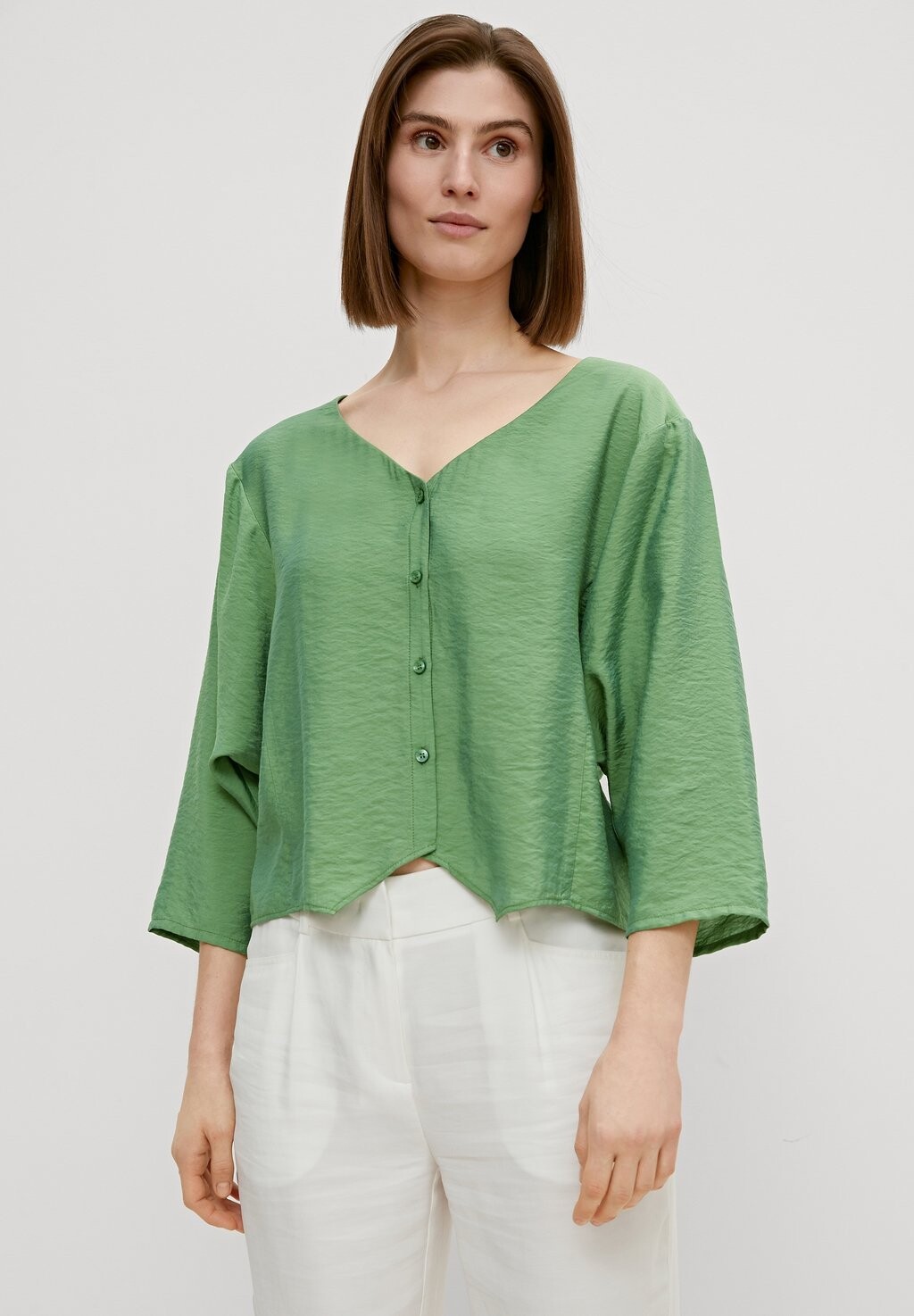 Блузка на пуговицах comma, зеленый
Блузка на пуговицах comma, зеленый