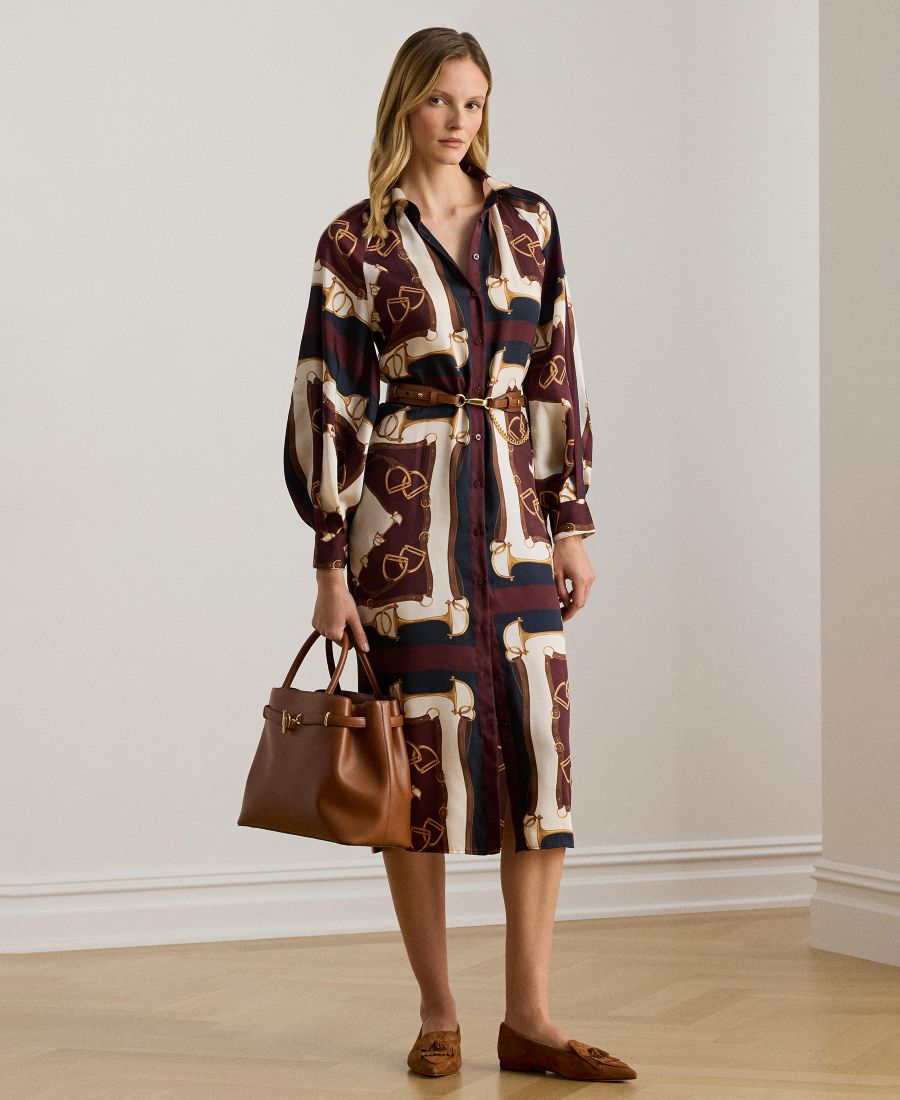 Женское миди-платье-рубашка из саржи с принтом на конную тематику Lauren Ralph Lauren, Navy/cream Multi
Женское миди-платье-рубашка из саржи с принтом на конную тематику Lauren Ralph Lauren, Navy/cream Multi