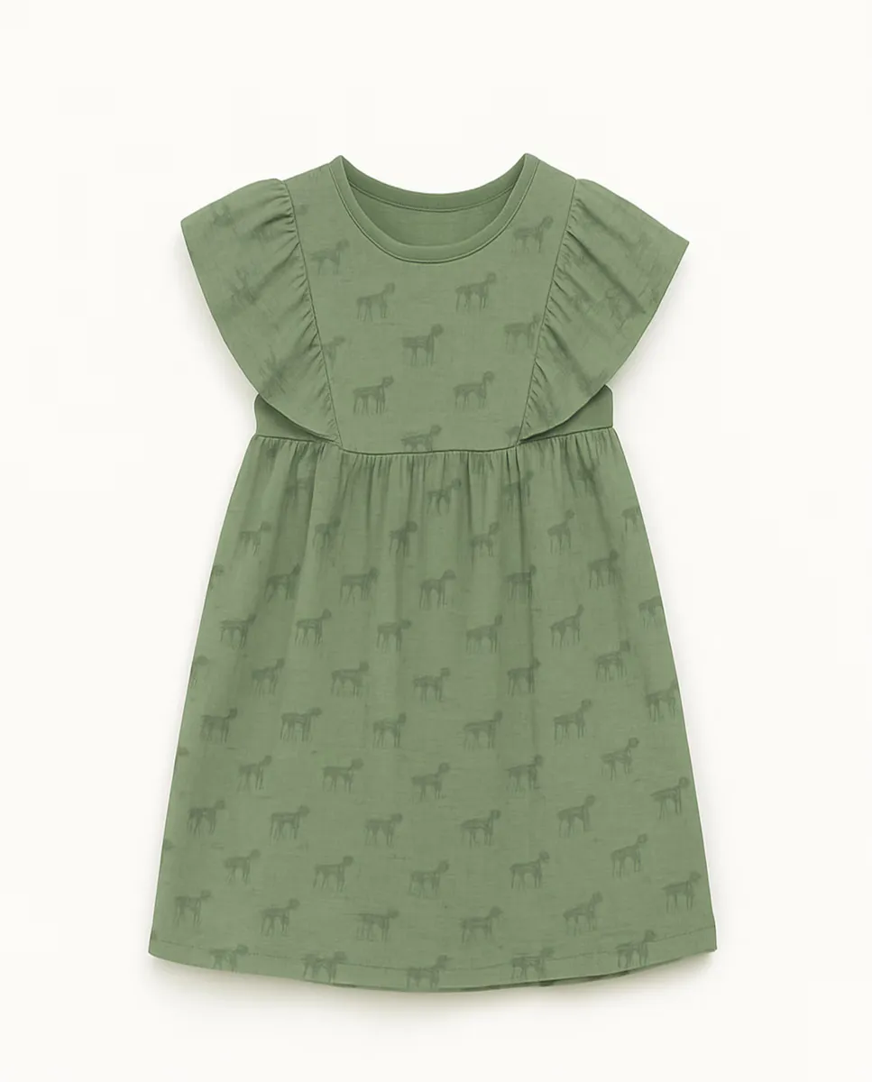 Платье для девочки с рюшами и сафари-принтом BABIDÚ, зеленый
Платье для девочки с рюшами и сафари-принтом BABIDÚ, зеленый