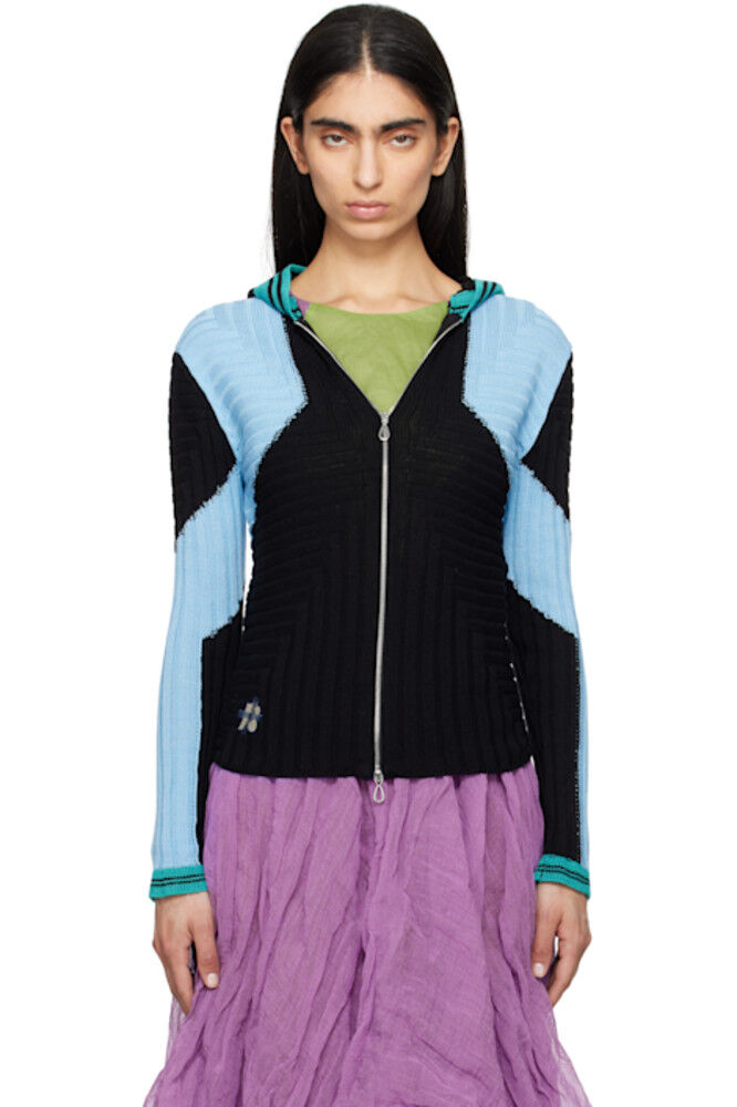 Черно-синяя приталенная трикотажная толстовка Quimby Kiko Kostadinov
Черно-синяя приталенная трикотажная толстовка Quimby Kiko Kostadinov